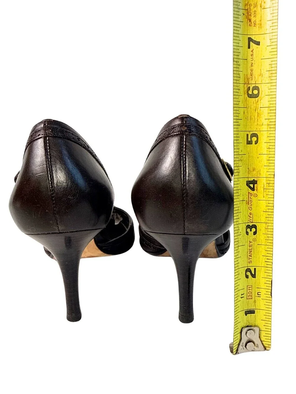 Ann Taylor Leather D'Orsay Pumps Pointed Toe Heels Brown 7.5 Made Brazil